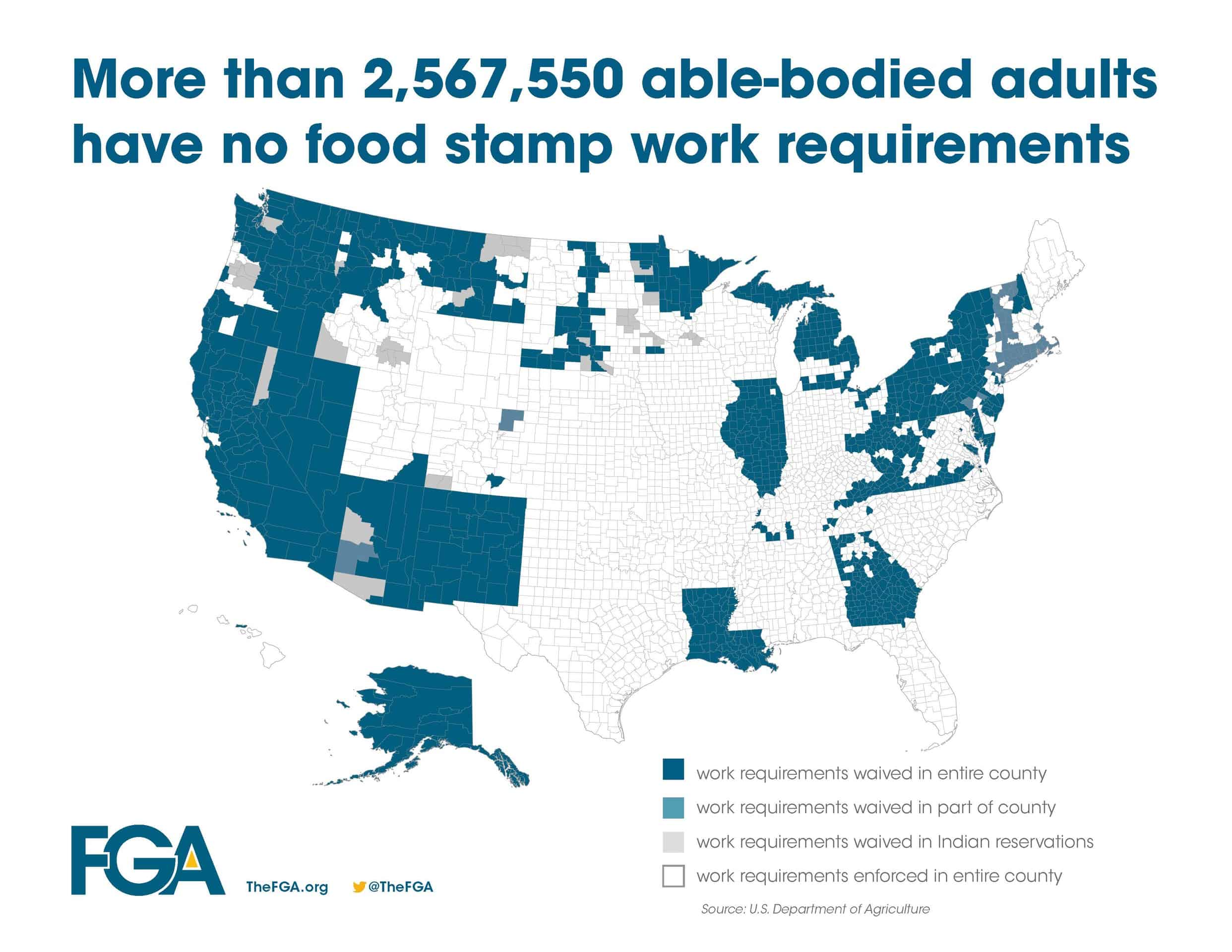 Food Stamp Work Requirement Waiver Map