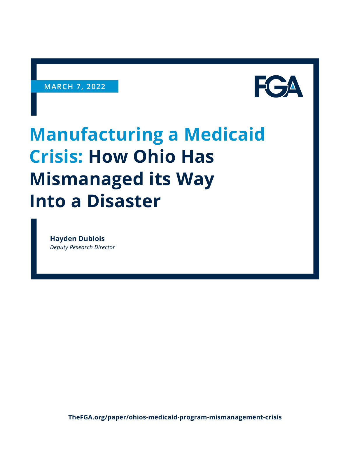 Manufacturing a Medicaid Crisis: How Ohio Mismanaged its Way into a Disaster