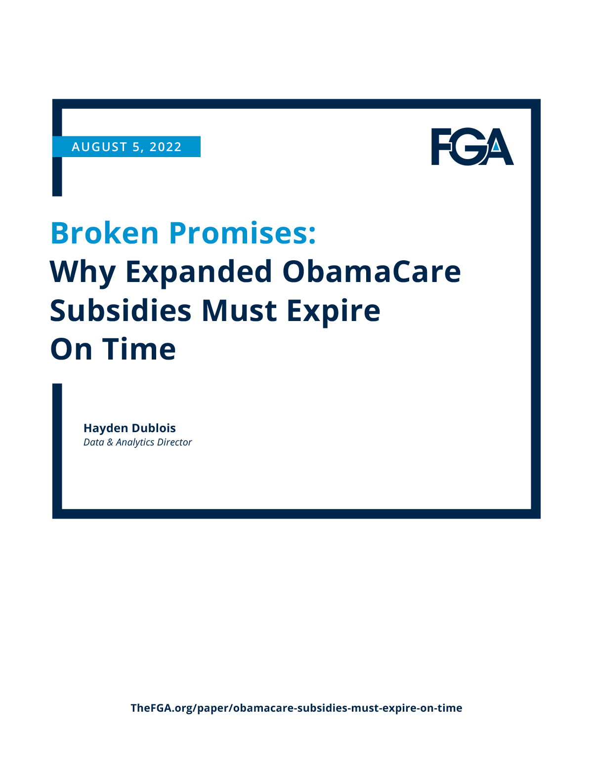 Broken Promises: Why Expanded ObamaCare Subsidies Must Expire On Time