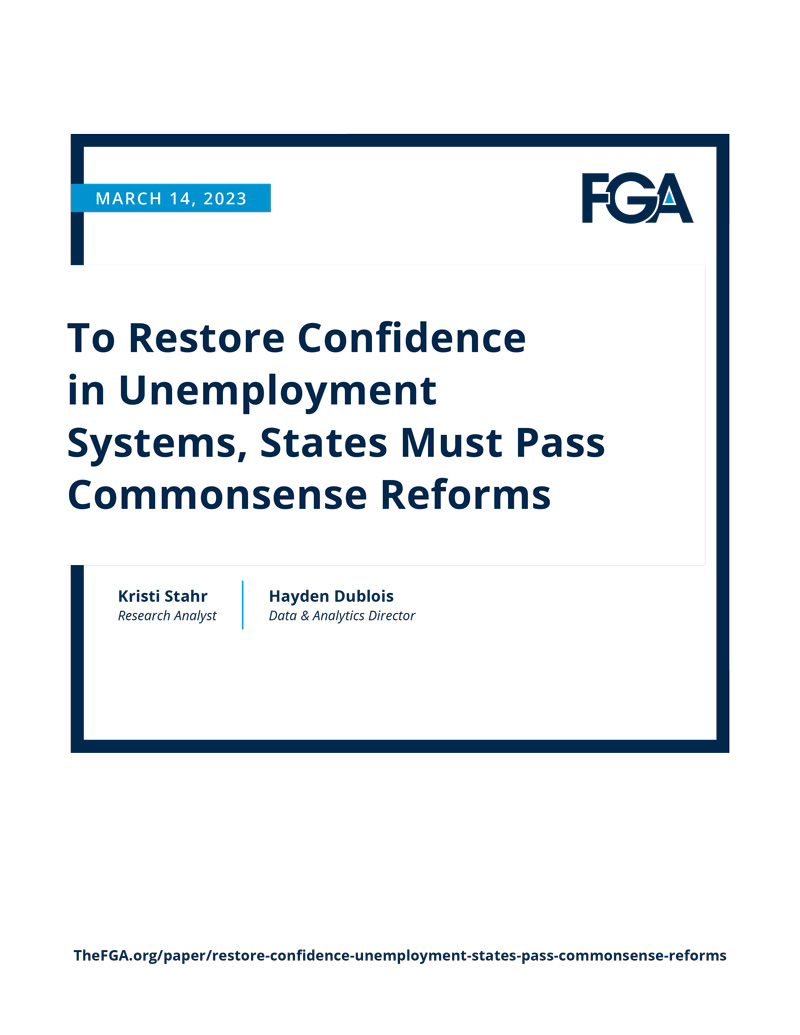To Restore Confidence in Unemployment Systems, States Must Pass Commonsense Reforms