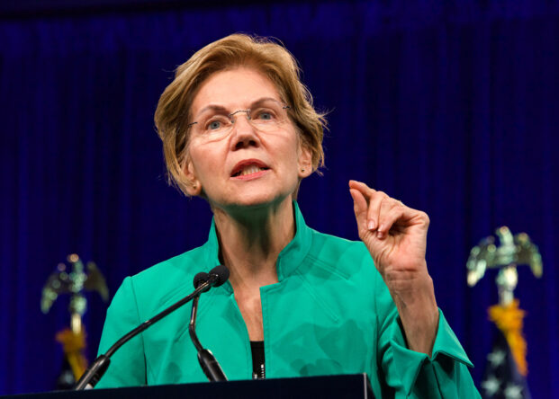 San Francisco, CA - August 23, 2019: Presidential candidate Elizabeth Warren speaking at the Democratic National Convention summer session in San Francisco, California.